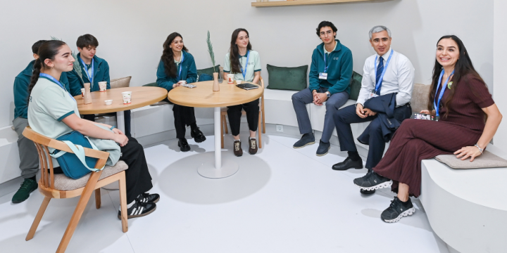 Vice-President of Heydar Aliyev Foundation Leyla Aliyeva and Assistant to the President Anar Alakbarov visit Azerbaijan pavilion at COP29 venue