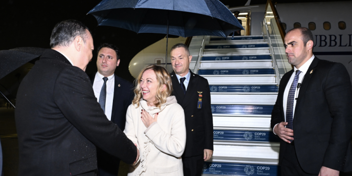 Italian PM Giorgia Meloni arrives in Azerbaijan