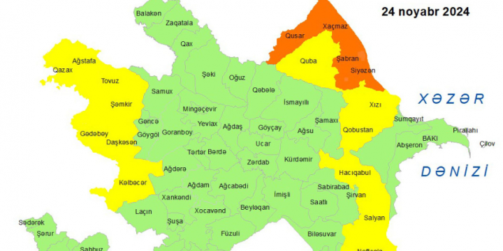 Küləkli hava şəraiti ilə bağlı sarı və narıncı xəbərdarlıq verilib