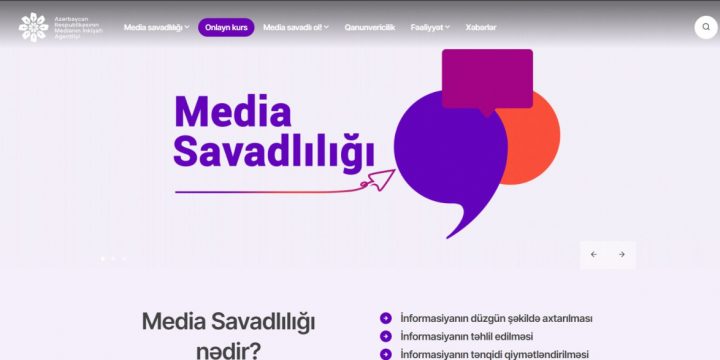 “Media savadlılığı” həftəsi çərçivəsində “medialiteracy.media.gov.az” platformasında onlayn kurs istifadəyə verilib