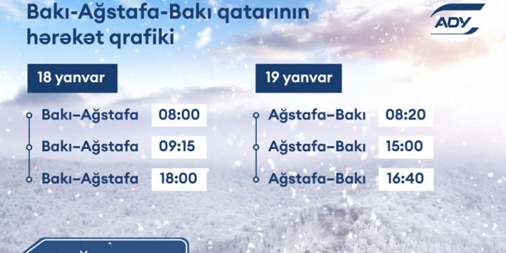 Bakı-Ağstafa istiqamətində əlavə qatar reysləri təyin edilib