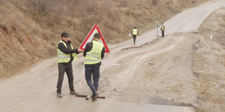 Sabah Şamaxının çökmə baş verən yolunda təmir işlərinə başlanılacaq