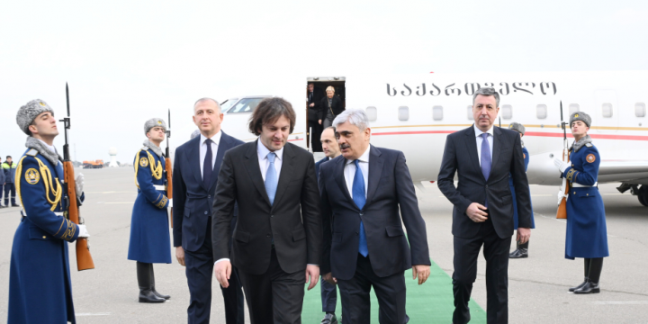 Georgian Prime Minister Irakli Kobakhidze arrives in Azerbaijan