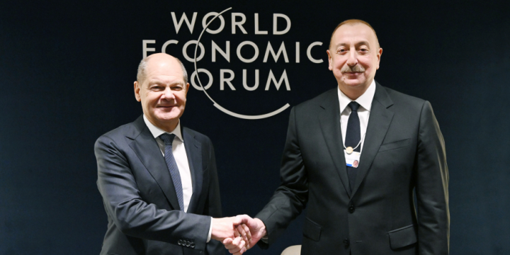 President Ilham Aliyev met with German Chancellor Olaf Scholz in Davos