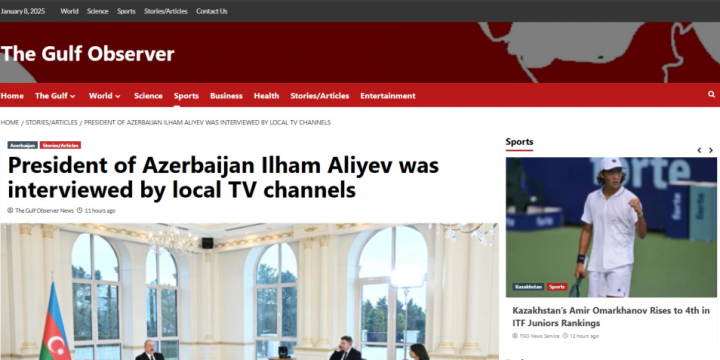 Pakistan mediası Azərbaycan Prezidentinin müsahibəsini geniş işıqlandırıb
