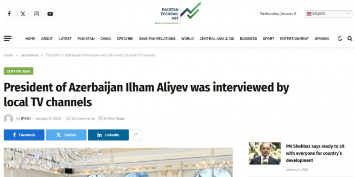 Pakistani media highlights Azerbaijani President’s interview with local TV channels