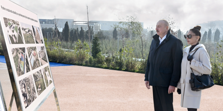 President Ilham Aliyev attended inauguration of new park near “Ganjlik” metro station in Baku