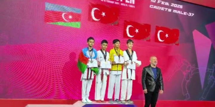 Azərbaycanın yeniyetmə taekvondoçusu Türkiyədəki turnirdə gümüş medal qazanıb