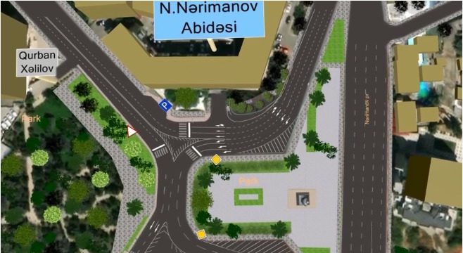 Nərimanov heykəli ətrafında nəqliyyat şəraiti yaxşılaşdırılıb 