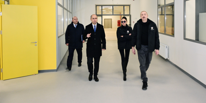 President Ilham Aliyev reviewed ongoing construction of Aghdam city secondary school No.1 