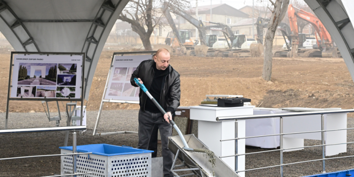 President Ilham Aliyev attended groundbreaking ceremony for Victory Park in Khankendi