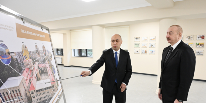 President Ilham Aliyev reviewed conditions at “Vatan” Sports Lyceum after reconstruction