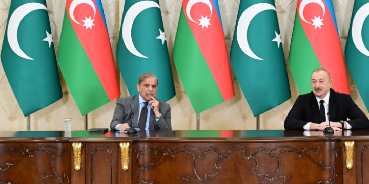 President of Azerbaijan Ilham Aliyev and Prime Minister of Pakistan Muhammad Shehbaz Sharif made press statements