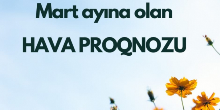 Mart ayına olan hava proqnozu açıqlanıb