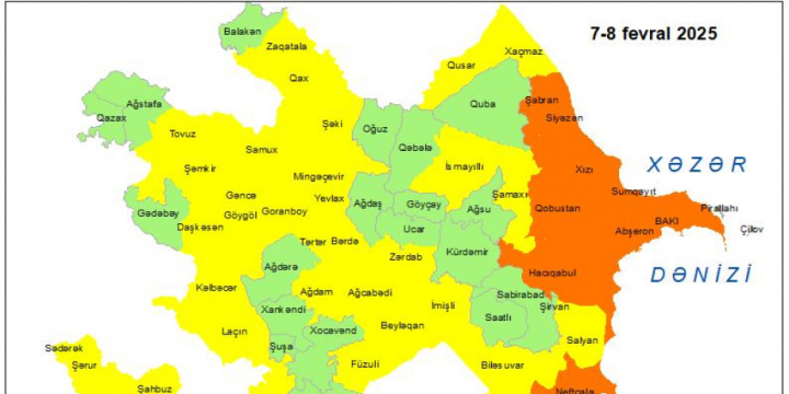 Küləkli hava şəraiti ilə bağlı sarı və narıncı xəbərdarlıq verilib