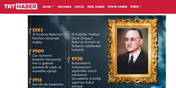 “TRT Haber” Məmməd Əmin Rəsulzadənin ömür yoluna həsr olunmuş reportaj yayımlayıb