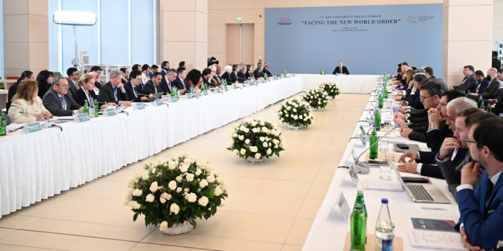 International Forum themed “Facing the New World Order” commenced at ADA University with participation of President Ilham Aliyev