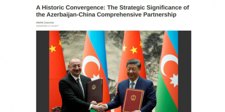 Malayziya mediasında Azərbaycan Prezidentinin Çinə dövlət səfəri haqqında məqalə yayımlanıb