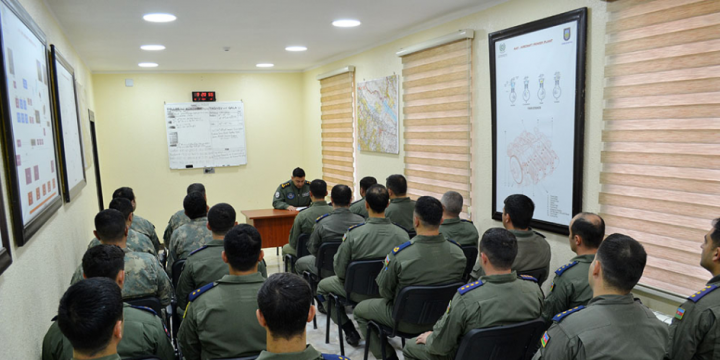 Azerbaijani military pilots conduct training flights