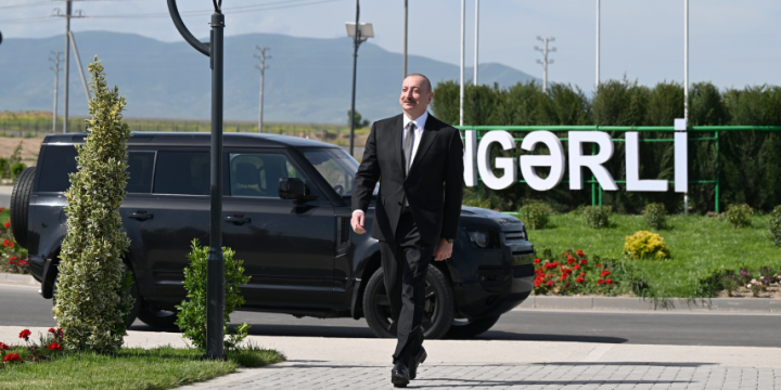 Prezident İlham Əliyev Ağdam rayonunun Kəngərli kəndinin birinci mərhələsinin açılışında iştirak edib