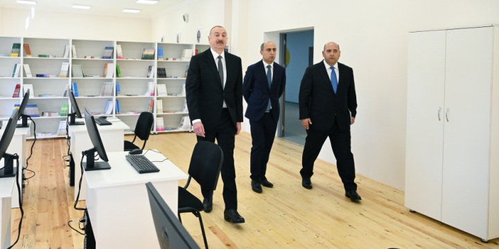 Prezident İlham Əliyev Ağdamda Kəngərli kənd tam orta məktəbinin binasının açılışında iştirak edib