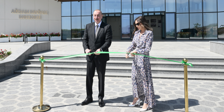 Prezident İlham Əliyev və Birinci xanım Mehriban Əliyeva Ağdam Muğam Mərkəzinin açılışında iştirak ediblər