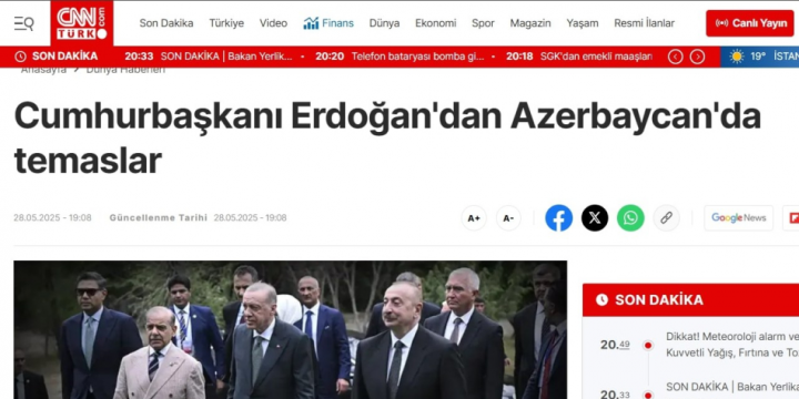 Prezident Rəcəb Tayyib Ərdoğanın Laçına səfəri Türkiyə mediasının diqqət mərkəzində olub