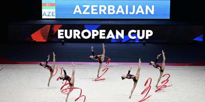 Azerbaijan rhythmic gymnastics team in group exercises wins bronze at 2025 RG European Cup