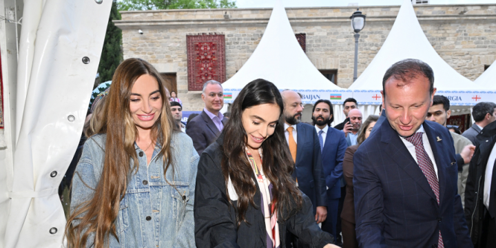 Leyla Aliyeva and Arzu Aliyeva visit International Carpet Festival