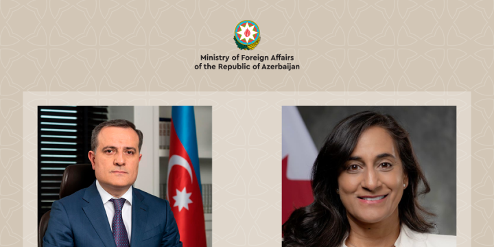 Ceyhun Bayramov kanadalı həmkarı ilə İsrail-İran qarşıdurması nəticəsində mövcud təhlükəsizlik vəziyyəti müzakirə edib