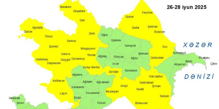 Küləkli hava şəraiti ilə bağlı sarı xəbərdarlıq verilib