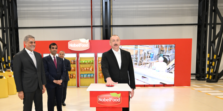 President Ilham Aliyev attended opening of snack production plant in Baku
