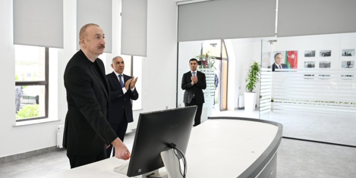 Prezident İlham Əliyev Yevlaxda Mərkəzi Aran Regional SCADA İdarəetmə Mərkəzinin açılışında iştirak edib