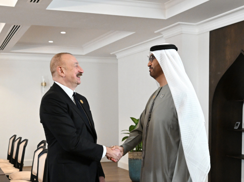 President of Azerbaijan Ilham Aliyev received UAE Minister of Industry and Advanced Technology in Khankendi