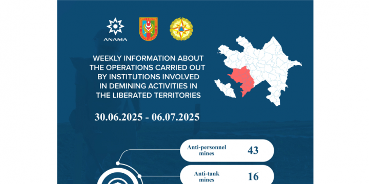 ANAMA: 59 mines and 382 unexploded ordnances neutralized last week