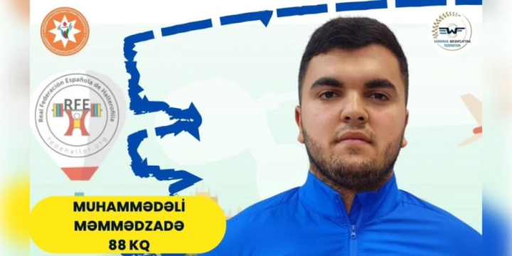 Azərbaycan ağırlıqqaldıranı Avropa birinciliyində iki gümüş medal qazanıb