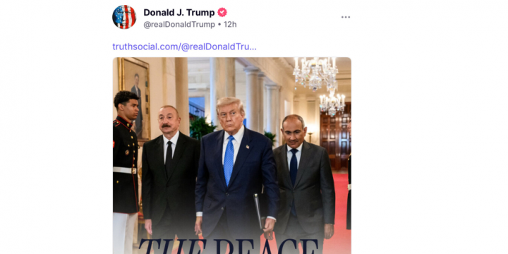 Trump shares over 20 posts on social media about Azerbaijan and Armenia