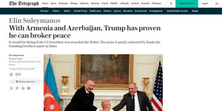 President Ilham Aliyev’s strategy for peace and normalization in the region in British media spotlight