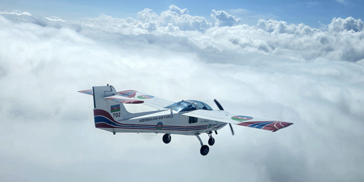 Azerbaijani military pilots conduct training flights