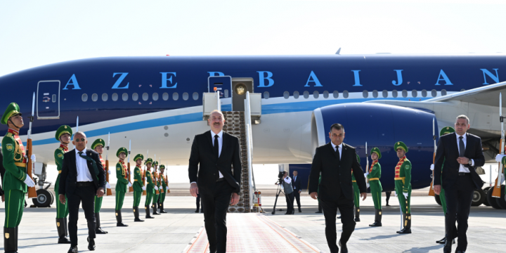 President of Azerbaijan Ilham Aliyev arrived in Turkmenistan on a working visit