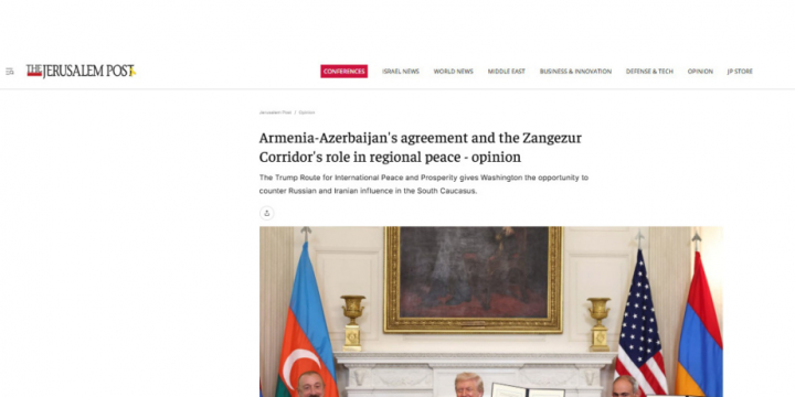 The Jerusalem Post posts on Washington meeting and the Zangezur corridor