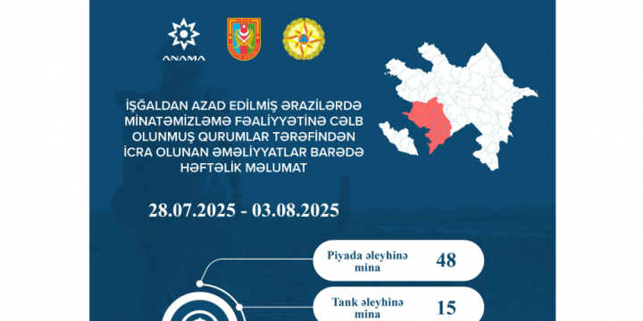 ANAMA: 63 mines and 309 UXOs neutralized last week