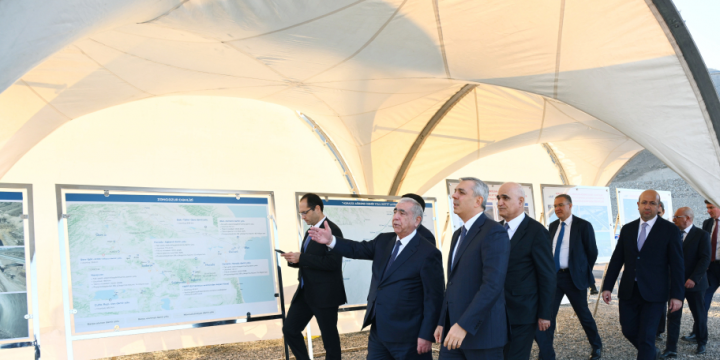 Coordination Headquarters members view ongoing works on Zangezur corridor and Aghband-Kalala bridge