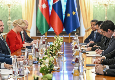 Bratislavada Prezident İlham Əliyevin Slovakiya Prezidenti ilə geniş tərkibdə görüşü olub