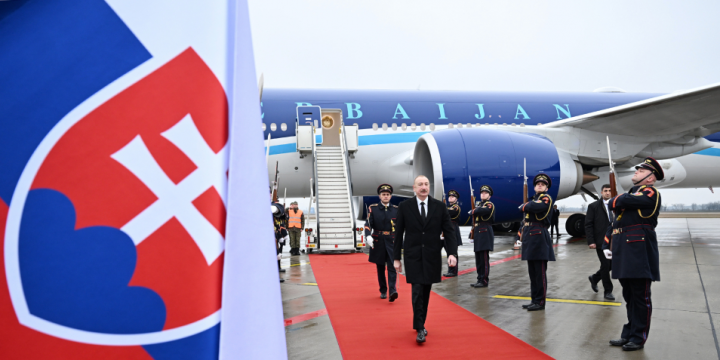 President of Azerbaijan Ilham Aliyev arrived in Slovakia for official visit