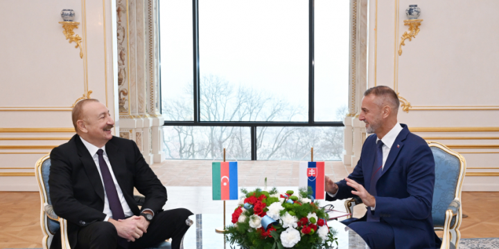 Prezident İlham Əliyevin Slovakiya Milli Şurasının sədri ilə təkbətək və geniş tərkibdə görüşləri olub
