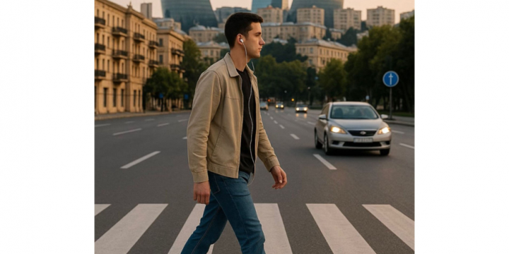 BDYPİ: Piyadaların yolu keçərkən qulaqlıqdan istifadə etməsi yol-nəqliyyat hadisəsi riskini artırır