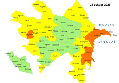 Küləkli hava şəraiti ilə bağlı sarı və narıncı xəbərdarlıq verilib