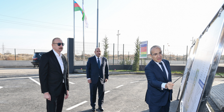 President Ilham Aliyev attended opening of metal electric pole production facility in Aghdam