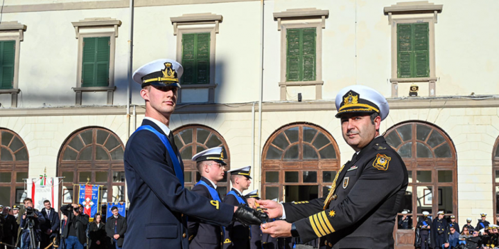 Graduate of Italian Naval Academy presented with Navy dirk on behalf of Azerbaijan Navy Commander